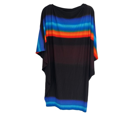 Issey Miyake Graphic Stripe Poncho Top Made in Japan Relaxed Fit - Picture 1 of 6